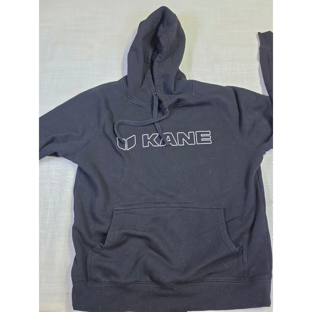 Kane Footwear Black Logo Hoodie Small Cotton Blend Raglan Sleeve Sweatshirt